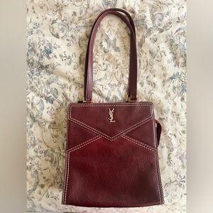 Vintage Saint Laurent Leather Shoulder Bag with Gold hardware